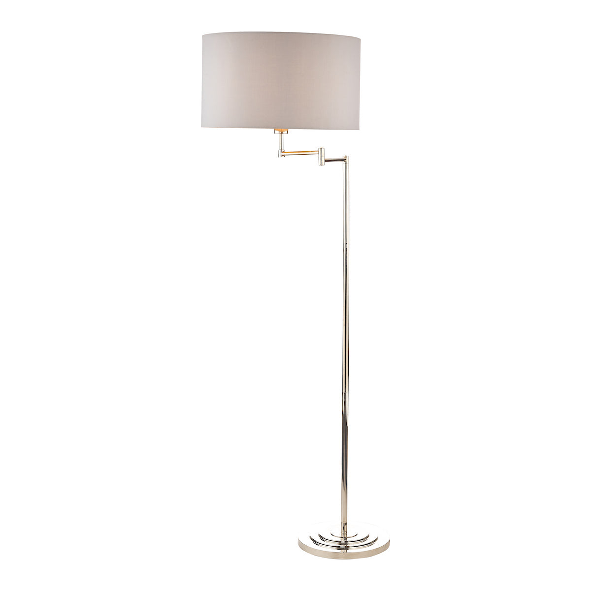 Laura Ashley Marlowe Swing Arm Floor Lamp Polished Nickel With Shade