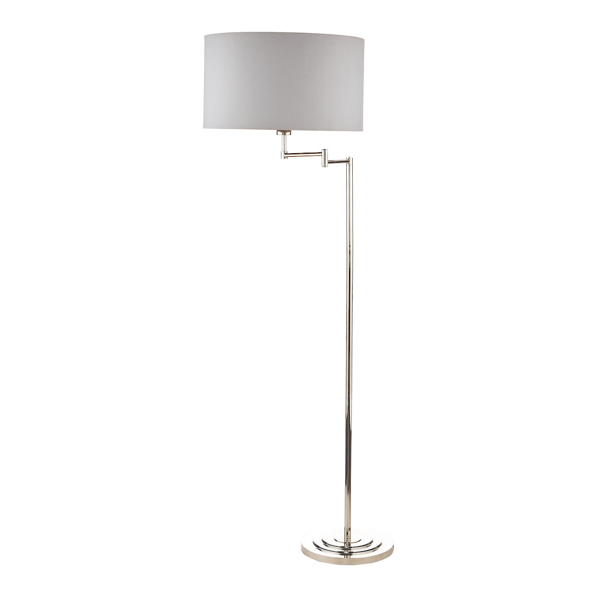 Laura Ashley Marlowe Swing Arm Floor Lamp Polished Nickel With Shade