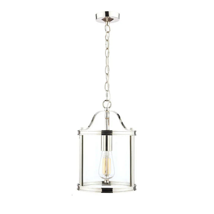 Laura Ashley Harrington Lantern Polished Nickel Glass