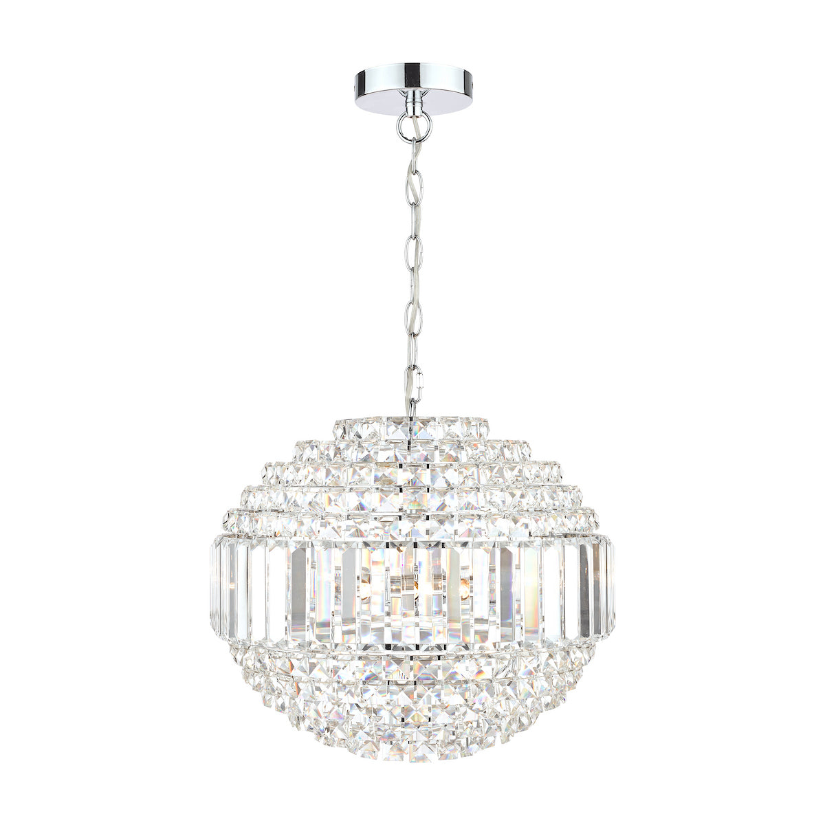 Laura Ashley Vienna 5lt Chandelier Crystal & Polished Chrome