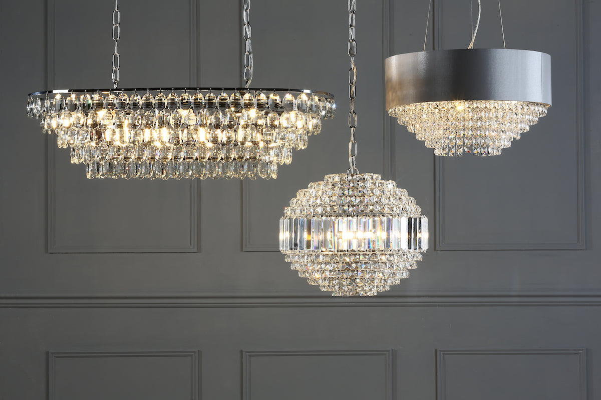 Laura Ashley Vienna 5lt Chandelier Crystal & Polished Chrome