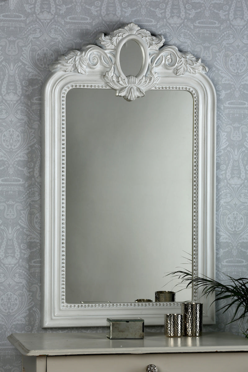 Rectangle Mirror Distressed Cream
