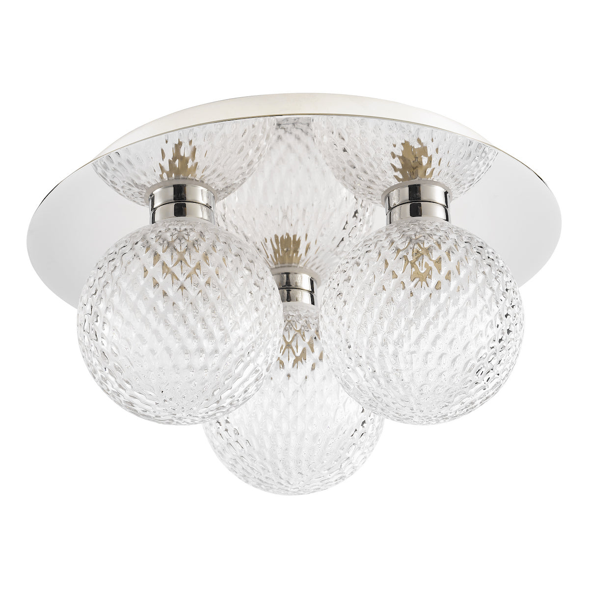 Laura Ashley Prague 3lt Flush Bathroom Light Glass Polished Chrome IP44