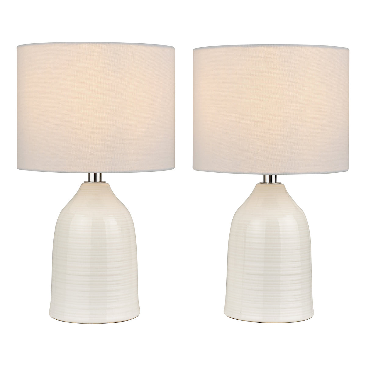 Laura Ashley Penny Twin Pack Table Lamp Cream With Shade