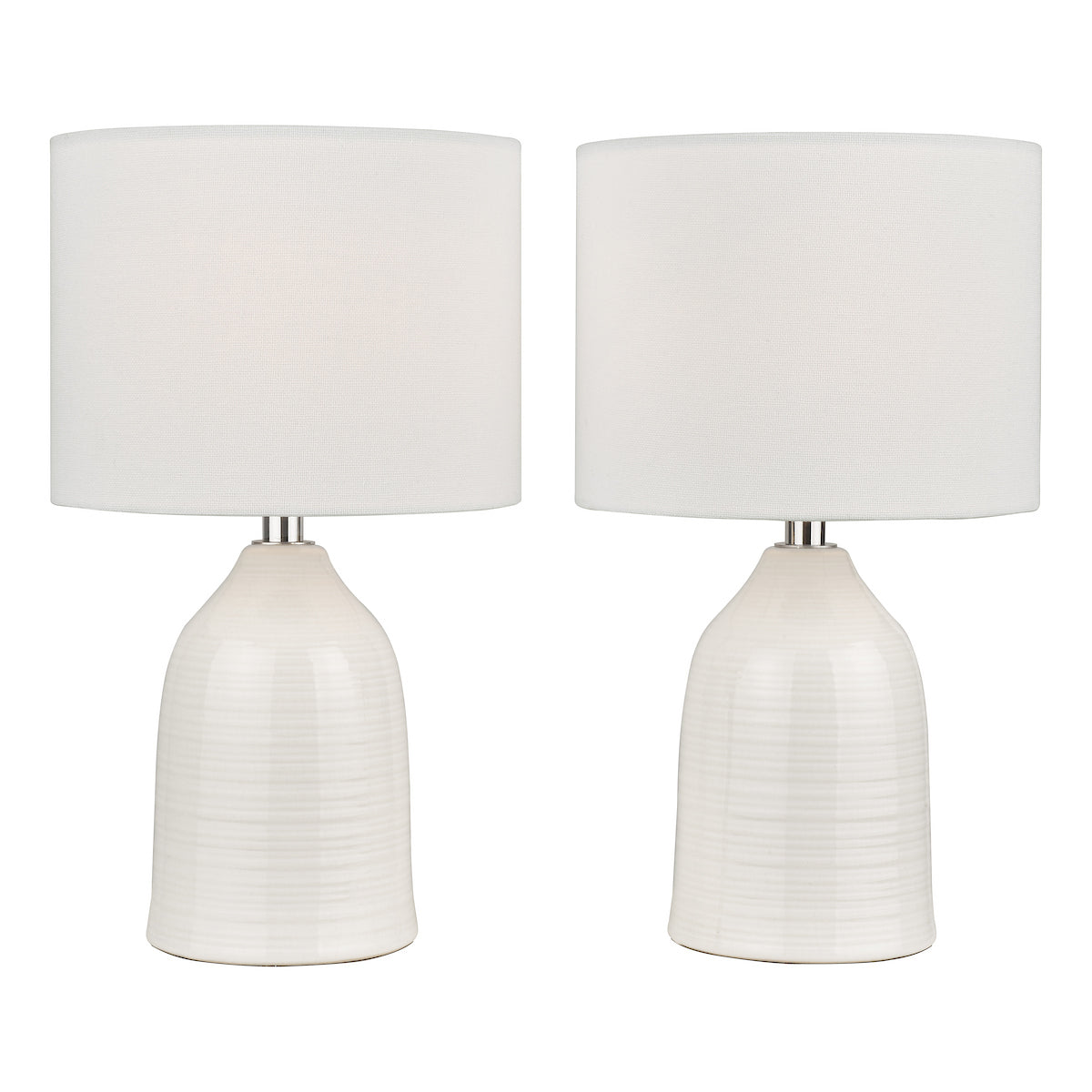 Laura Ashley Penny Twin Pack Table Lamp Cream With Shade