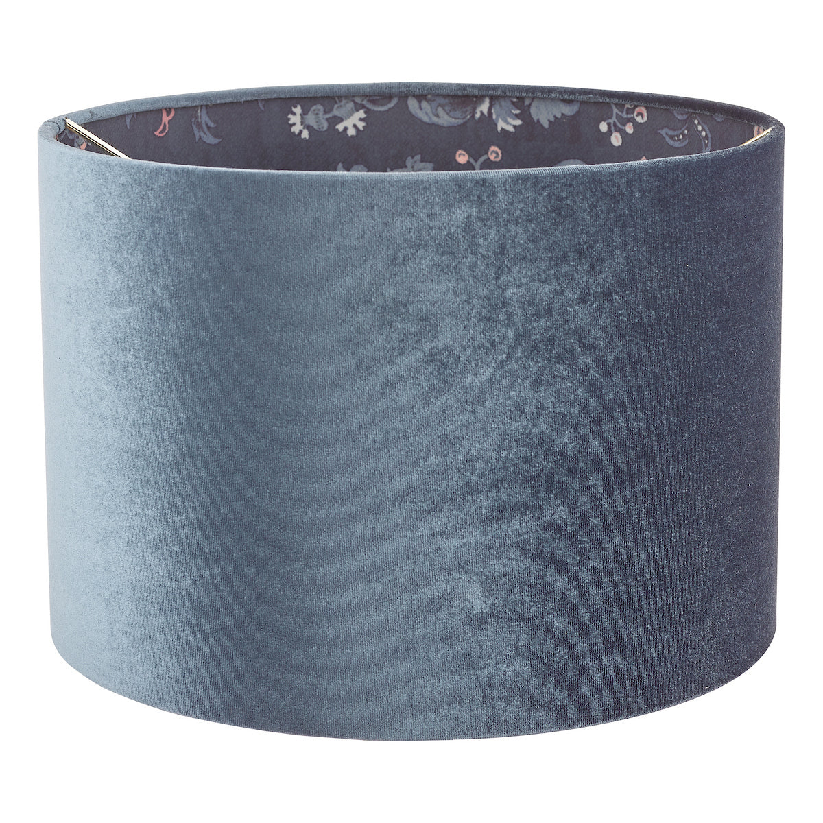 Laura Ashley Portia Drum Shade Blue Velvet 30.5cm/12 Inch