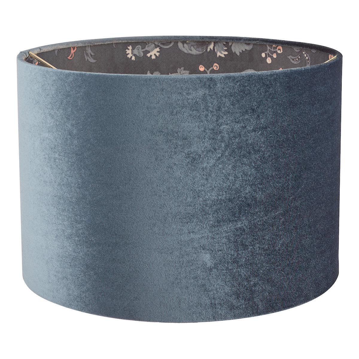 Laura Ashley Portia Drum Shade Blue Velvet 30.5cm/12 Inch