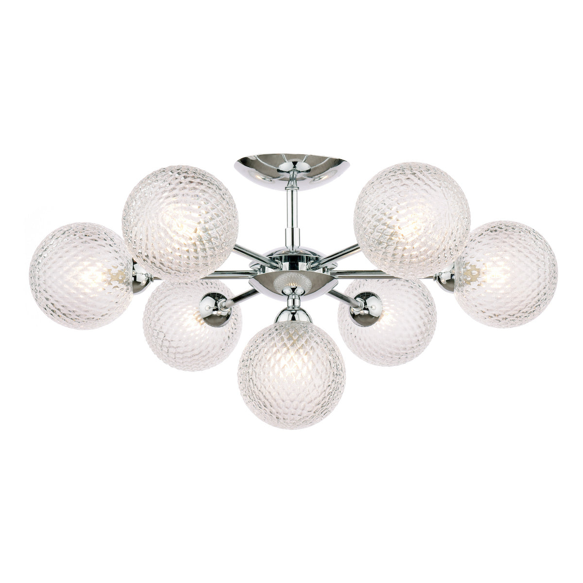 Laura Ashley Atherton 7lt Semi Flush Polished Chrome Glass