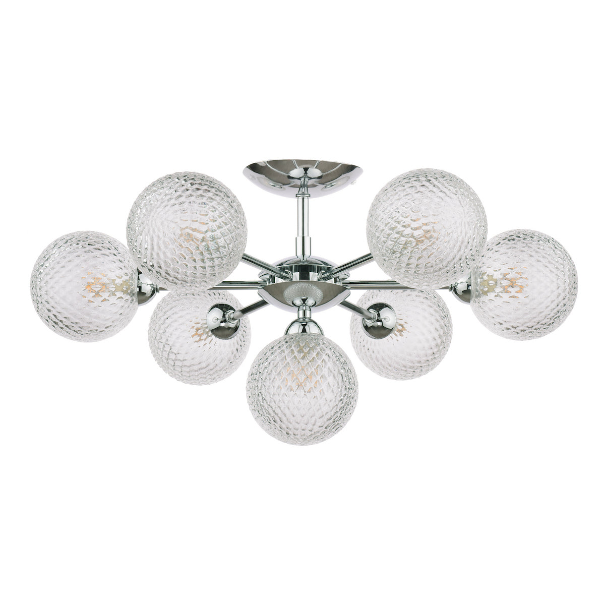 Laura Ashley Atherton 7lt Semi Flush Polished Chrome Glass