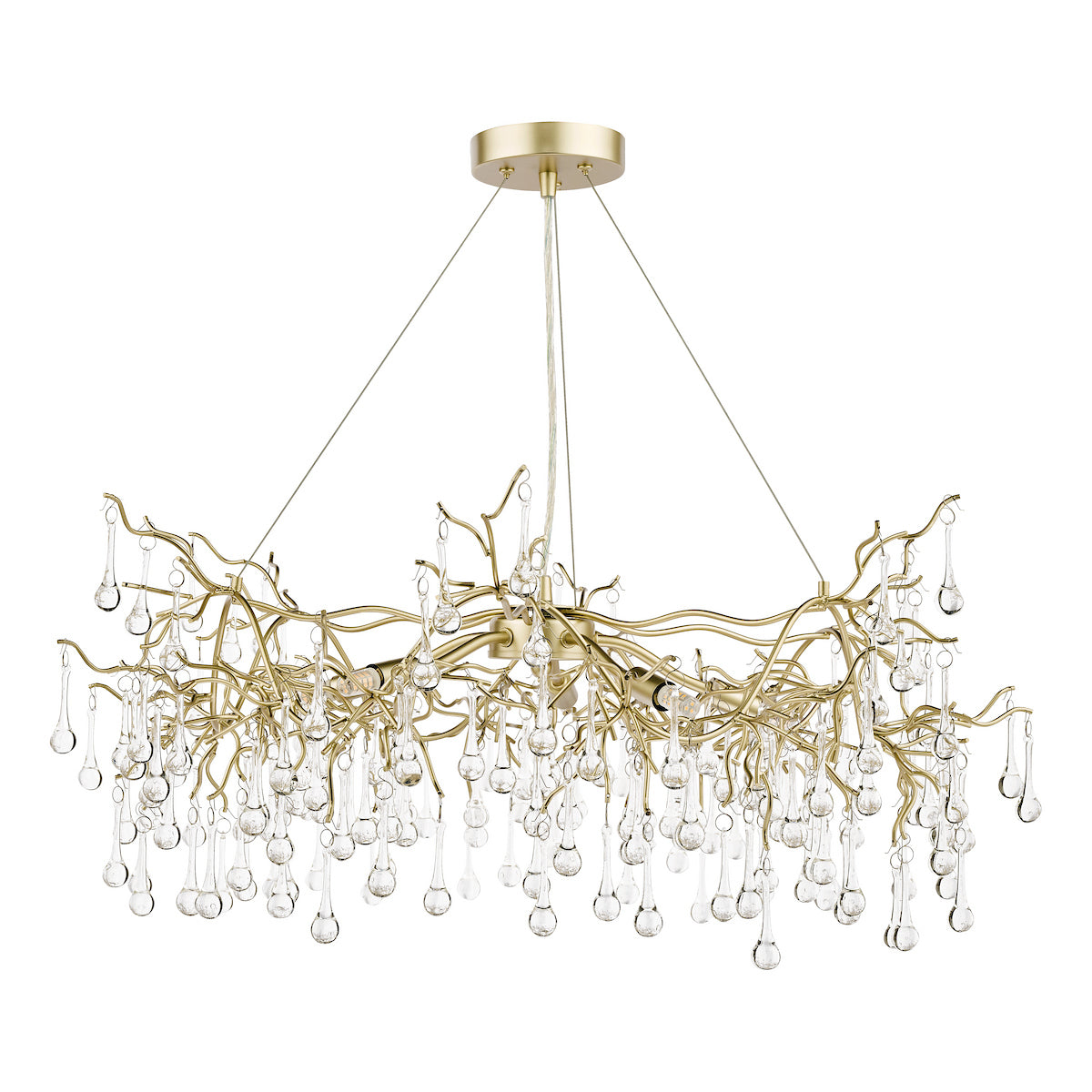 Laura Ashley Willow 5lt Pendant Satin Champagne Crystal