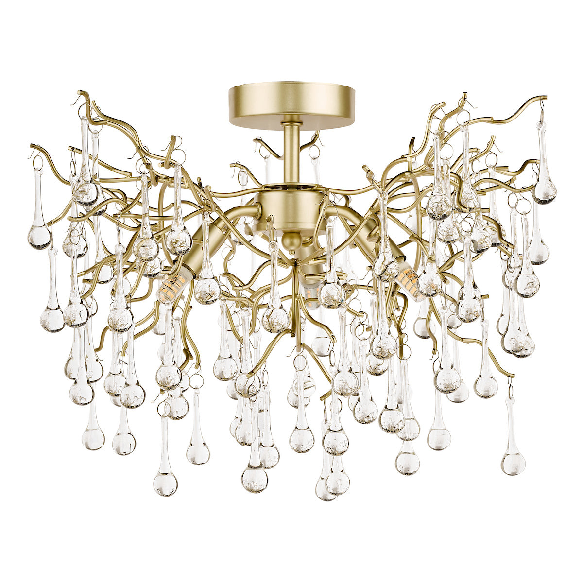 Laura Ashley Willow 3lt Semi Flush Satin Champagne Crystal