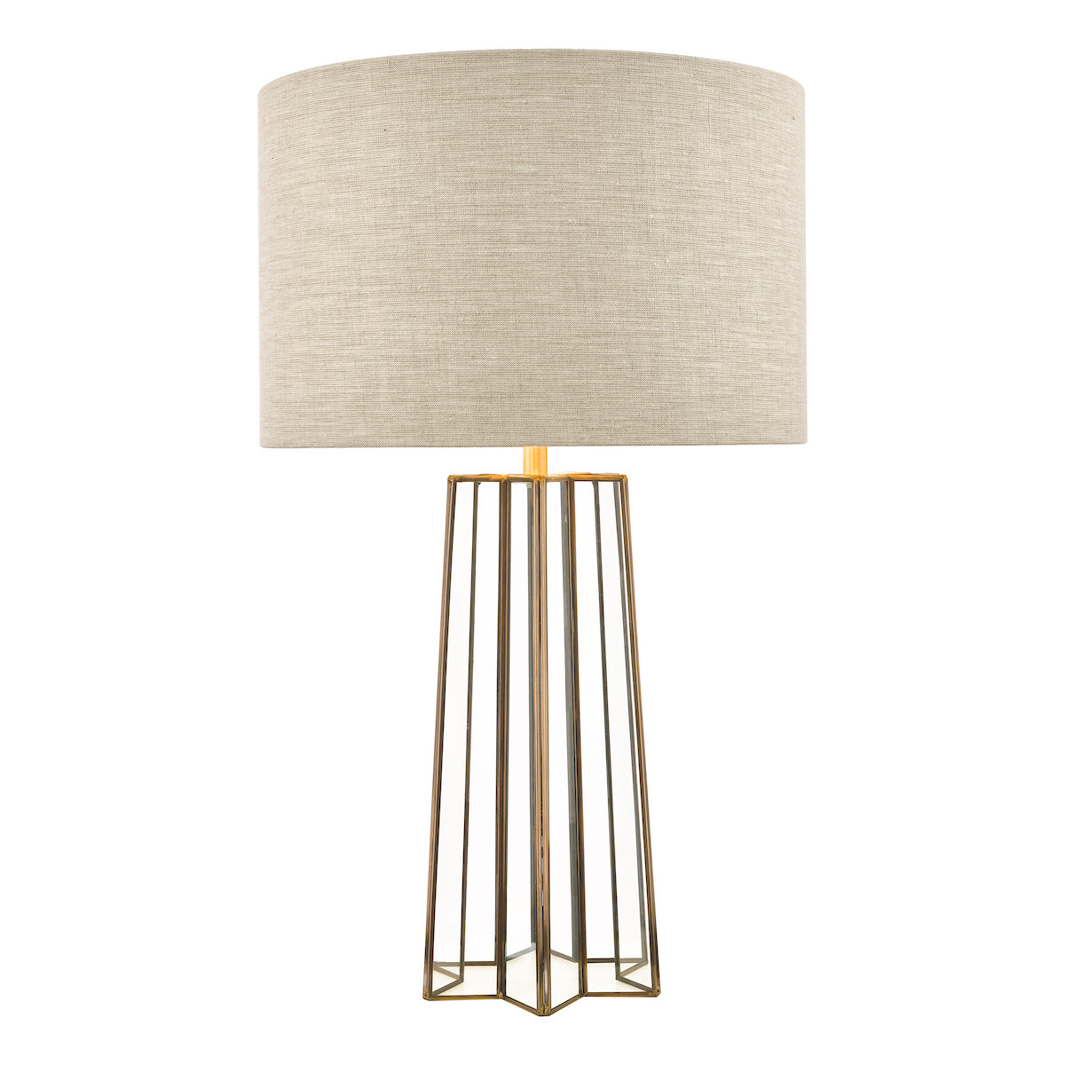 Laura Ashley Star Table Lamp Antique Brass Glass With Shade