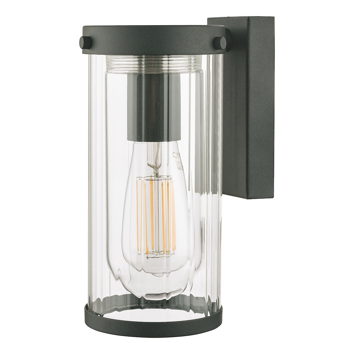 Laura Ashley Arthur Outdoor Wall Light Matt Black Glass IP44