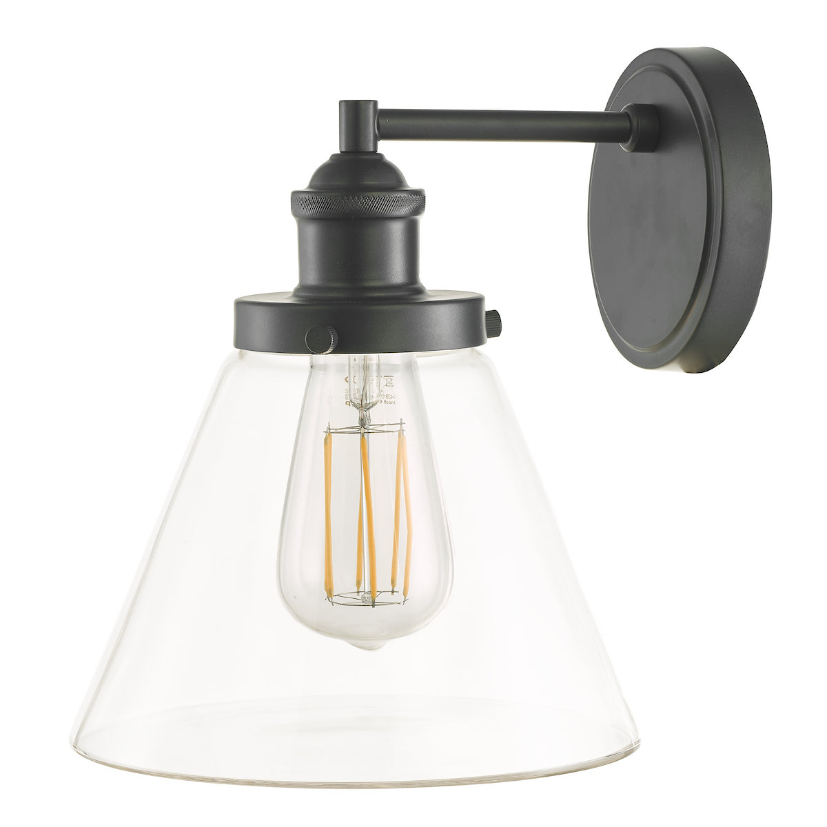 Laura Ashley Isaac Outdoor Wall Light Charcoal Glass IP44