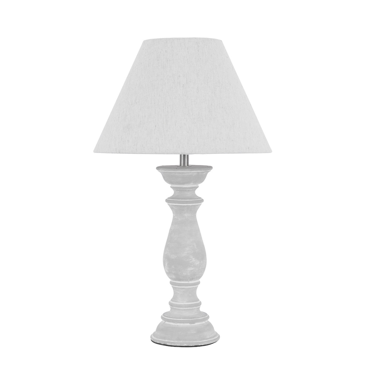 Laura Ashley Chedworth Table Lamp Concrete & Polished Nickel With Shade