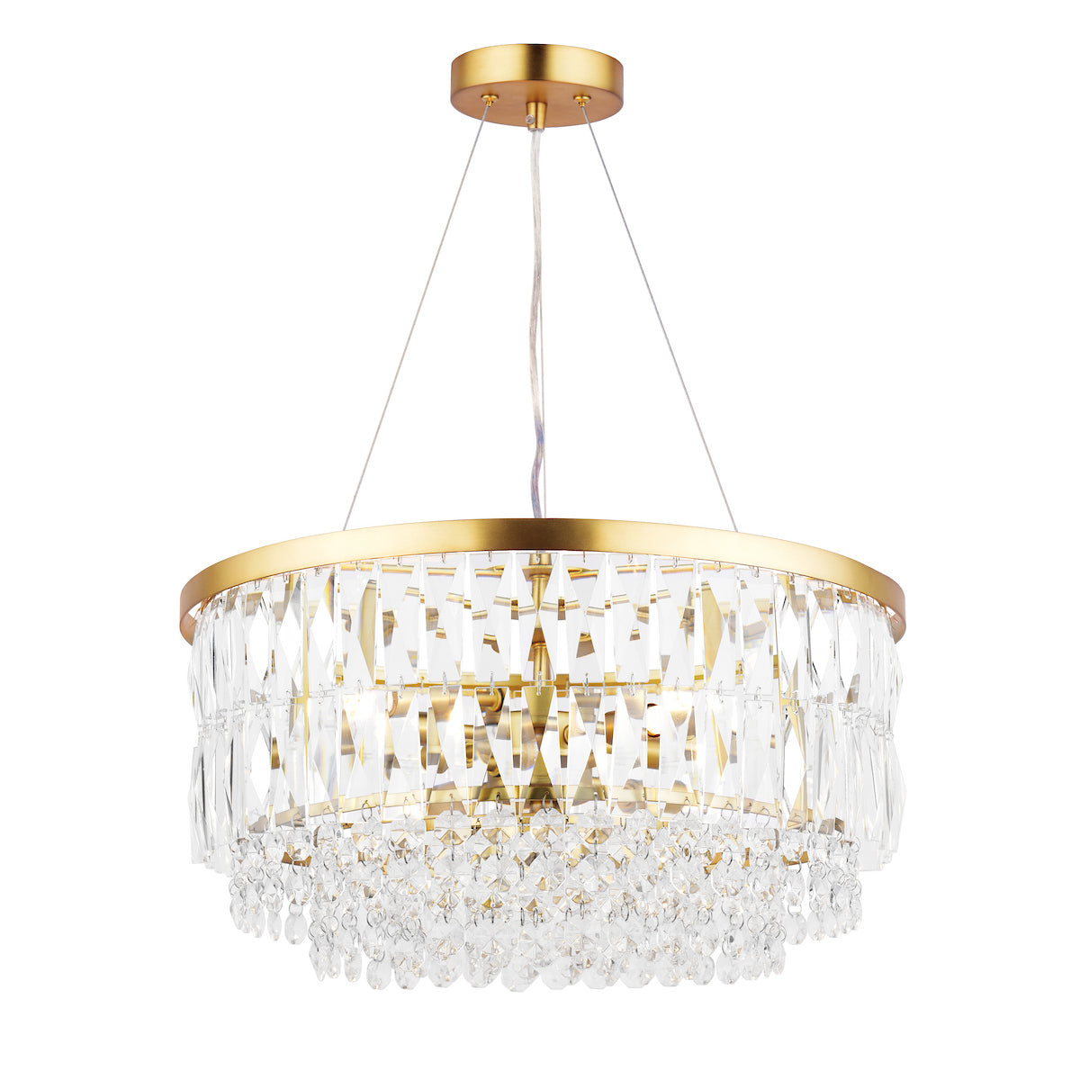 Laura Ashley Rhosill 4 Light Pendant Glass & Antique Brass