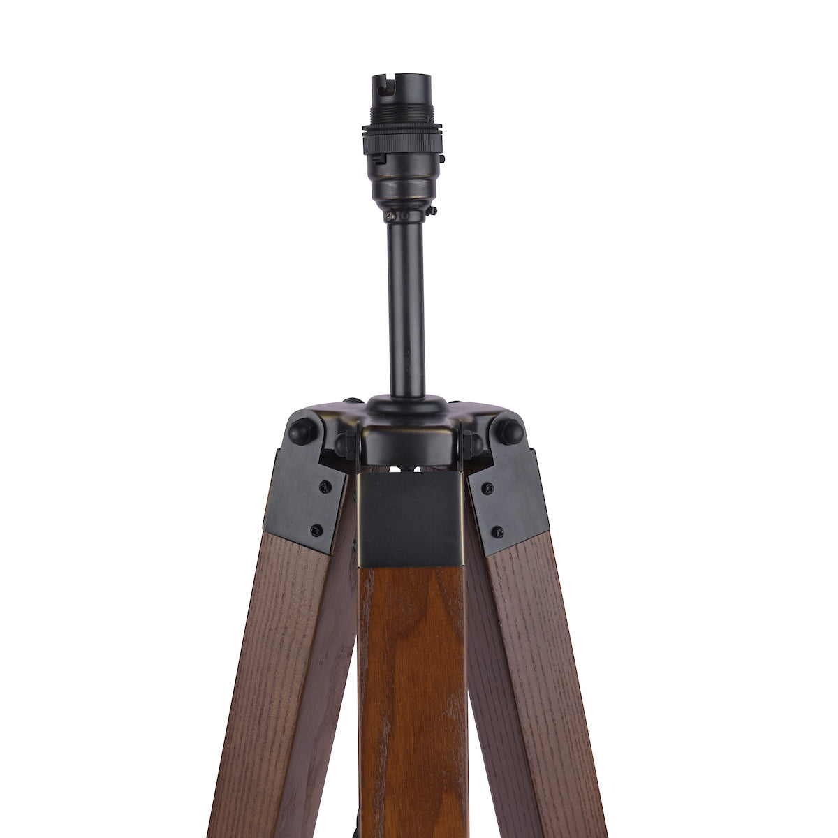 Laura Ashley Burdale Tripod Floor Lamp Dark Wood & Industrial Brass Base Only