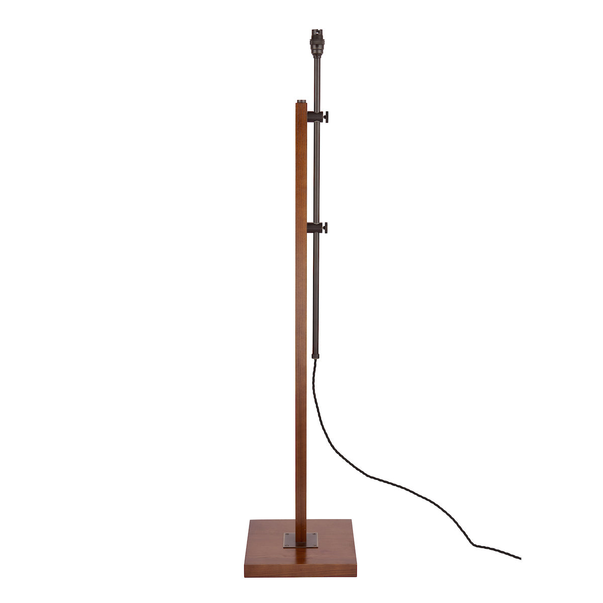 Laura Ashley Burdale Adjustable Floor Lamp Dark Wood & Industrial Brass Base Only