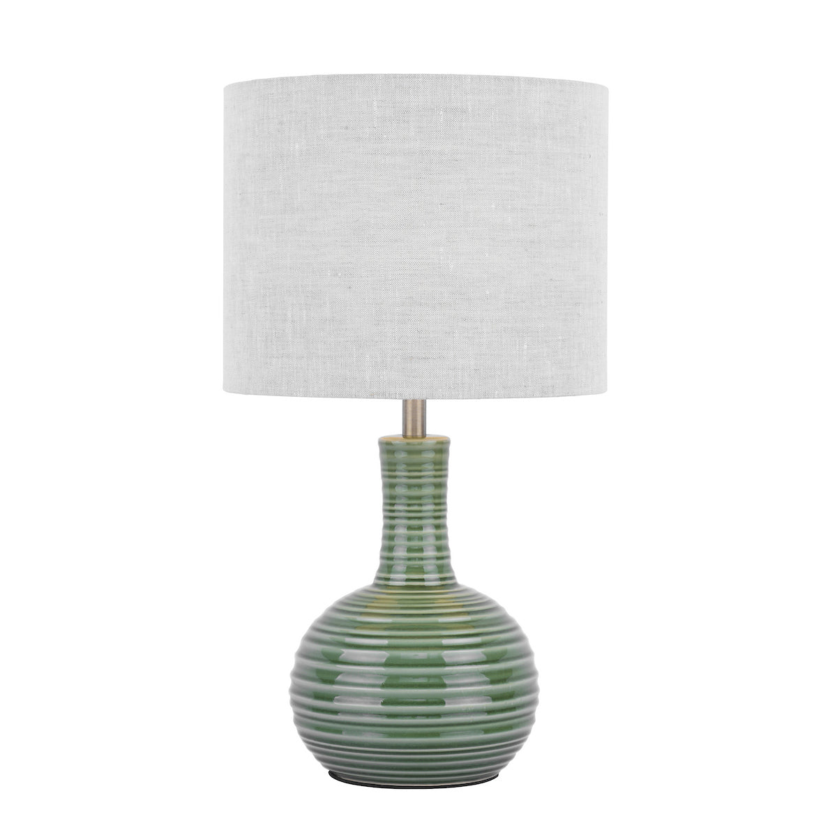 Laura Ashley Padley Table Lamp Green Ceramic & Antique Brass With Shade