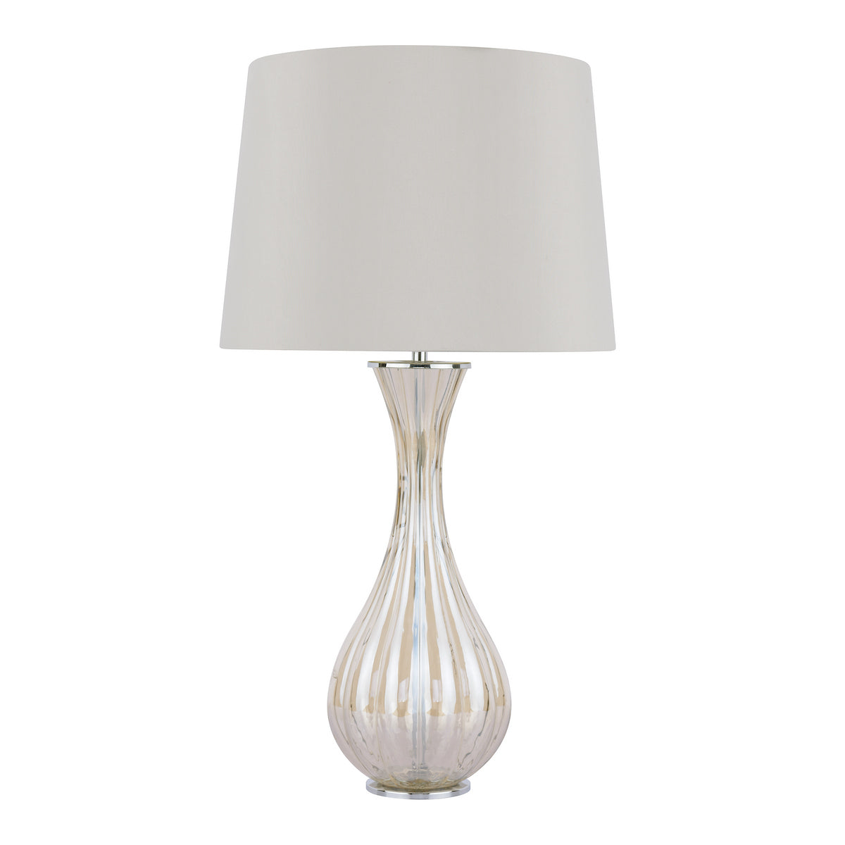 Laura Ashley Nevern Table Lamp Champagne Glass & Polished Chrome With Shade