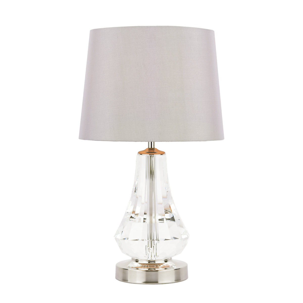 Laura Ashley Humby Touch Table Lamp Crystal & Polished Nickel With Shade