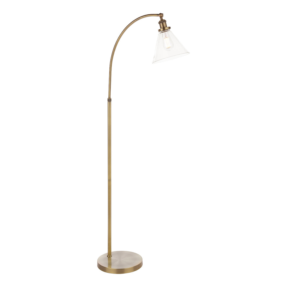 Laura Ashley Isaac Floor Lamp Antique Brass and Glass