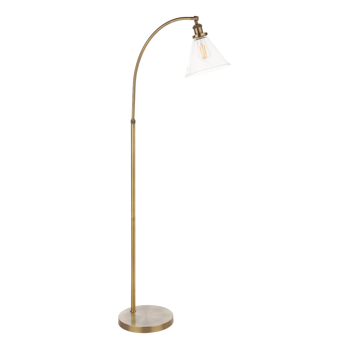 Laura Ashley Isaac Floor Lamp Antique Brass and Glass