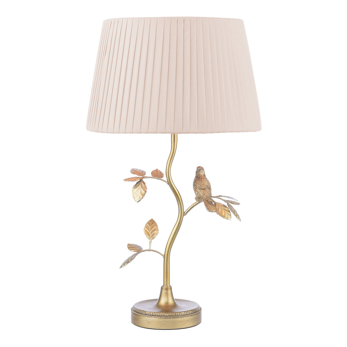 Laura Ashley Egelton Table Lamp Aged Brass and Taupe With Shade