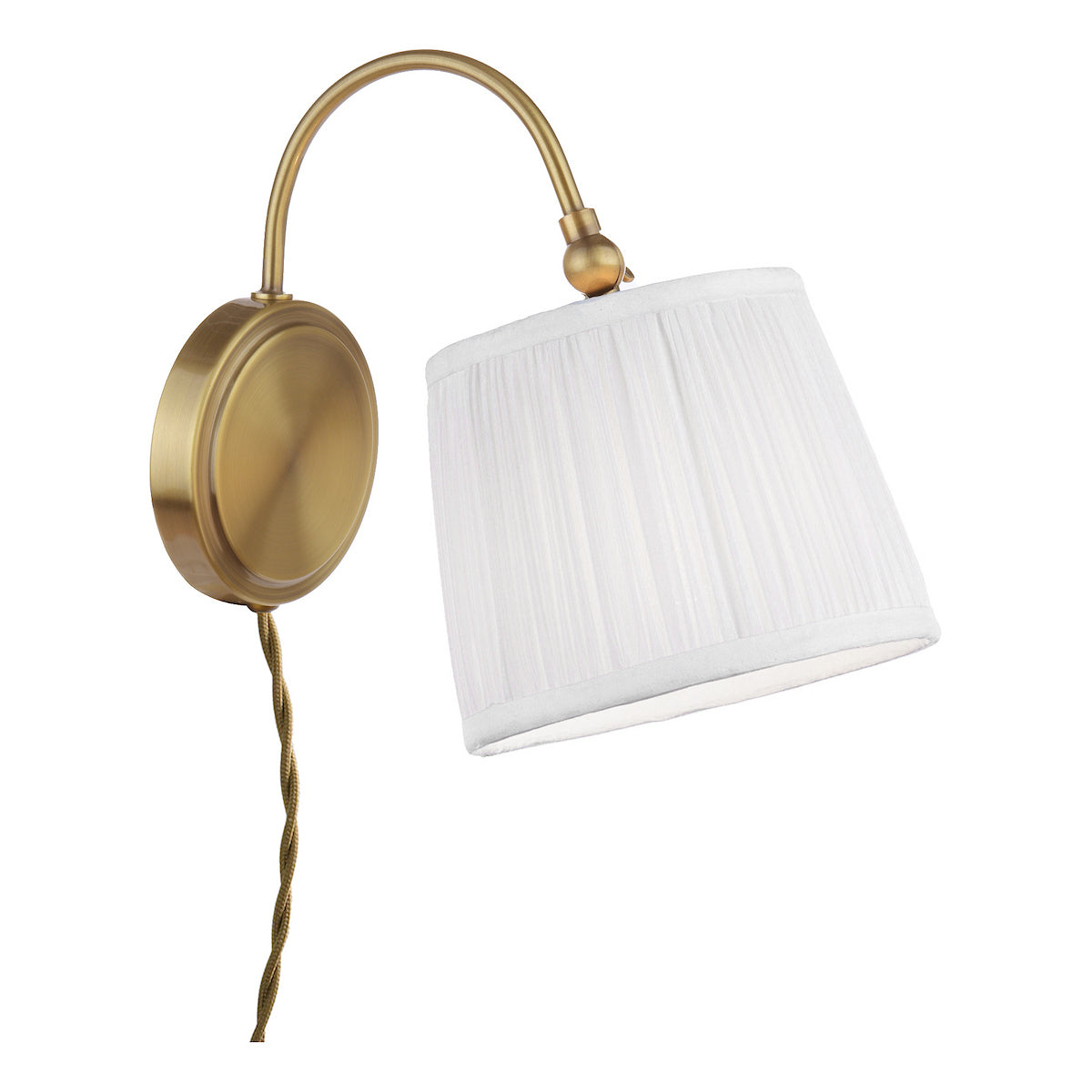 Laura Ashley Hemsley Wall Light Antique Brass and Ivory With Shade