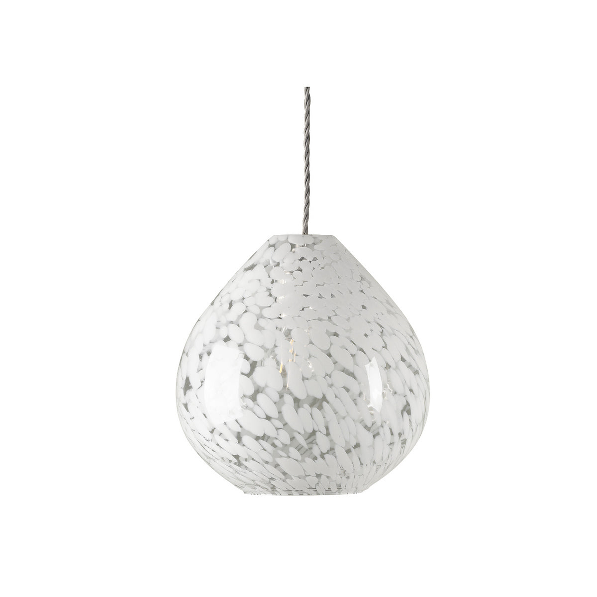 Laura Ashley Confetti Easy Fit Pendant White Art Glass and Polished Chrome