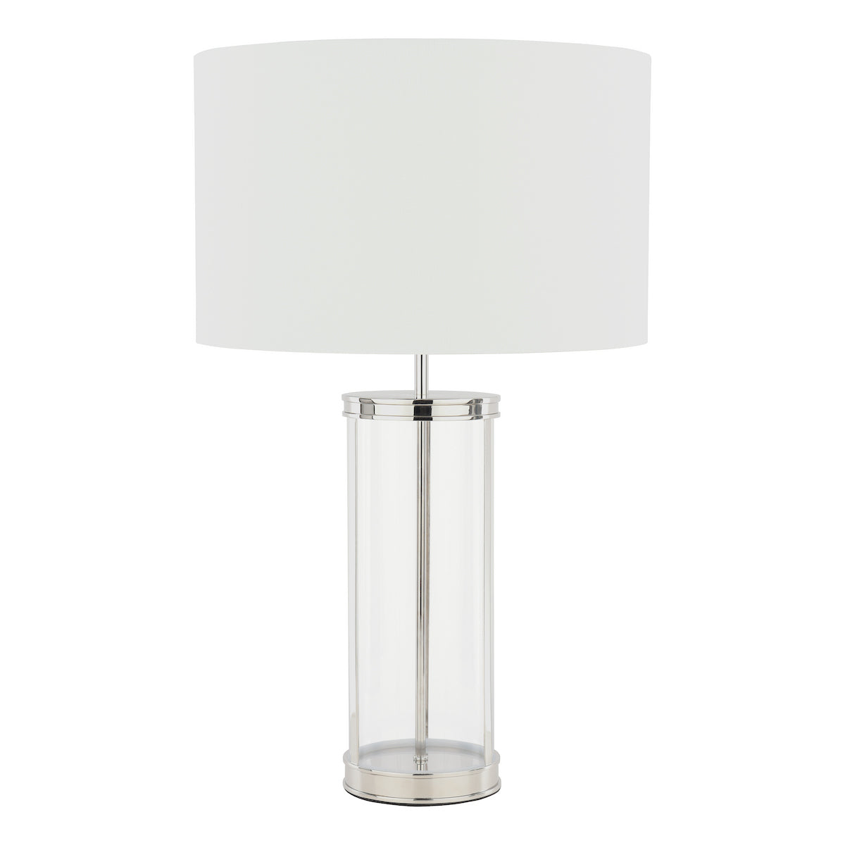 Laura Ashley Harrington Large Table Lamp Polished Nickel and Glass With Shade