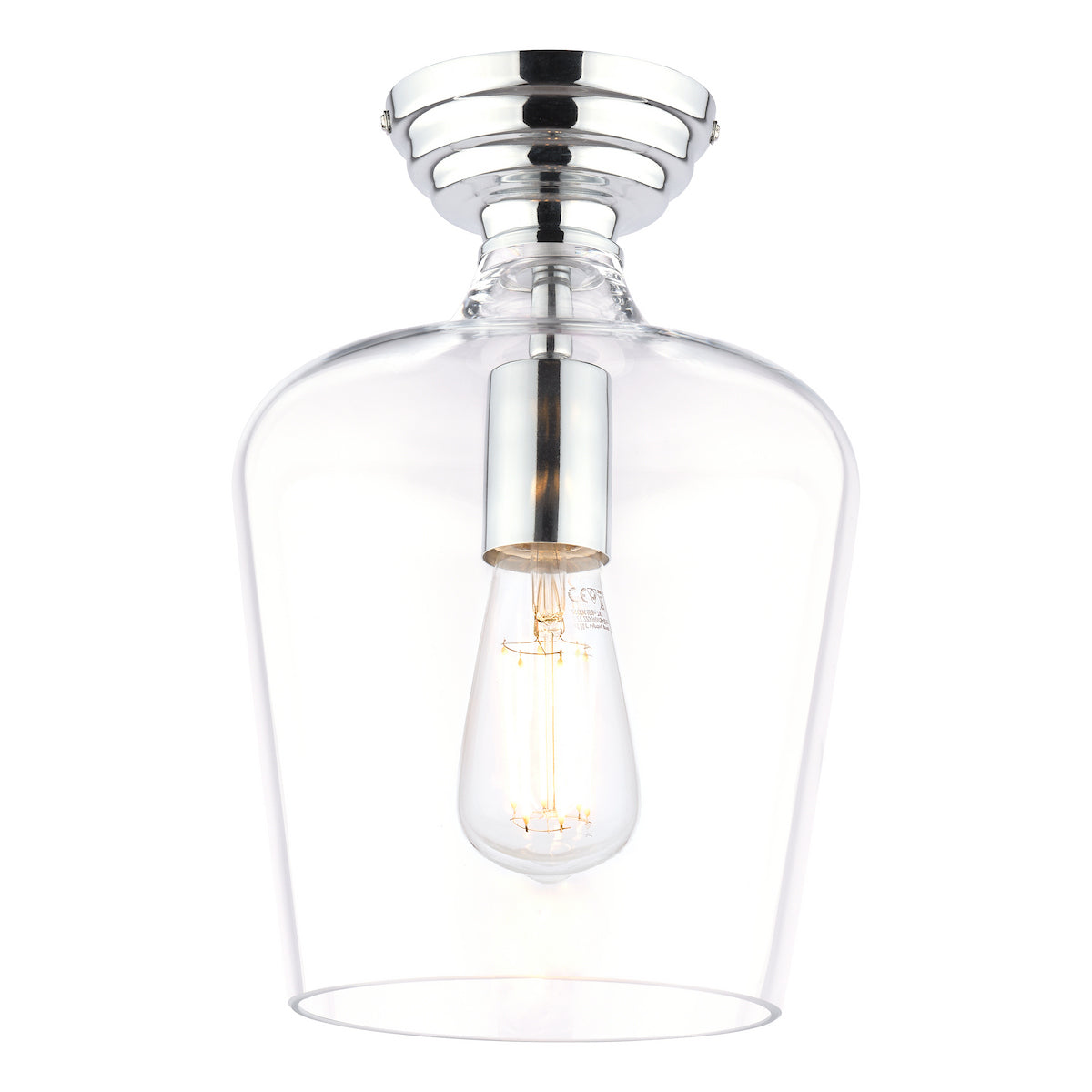 Laura Ashley Ockley Semi-Flush Polished Chrome and Glass