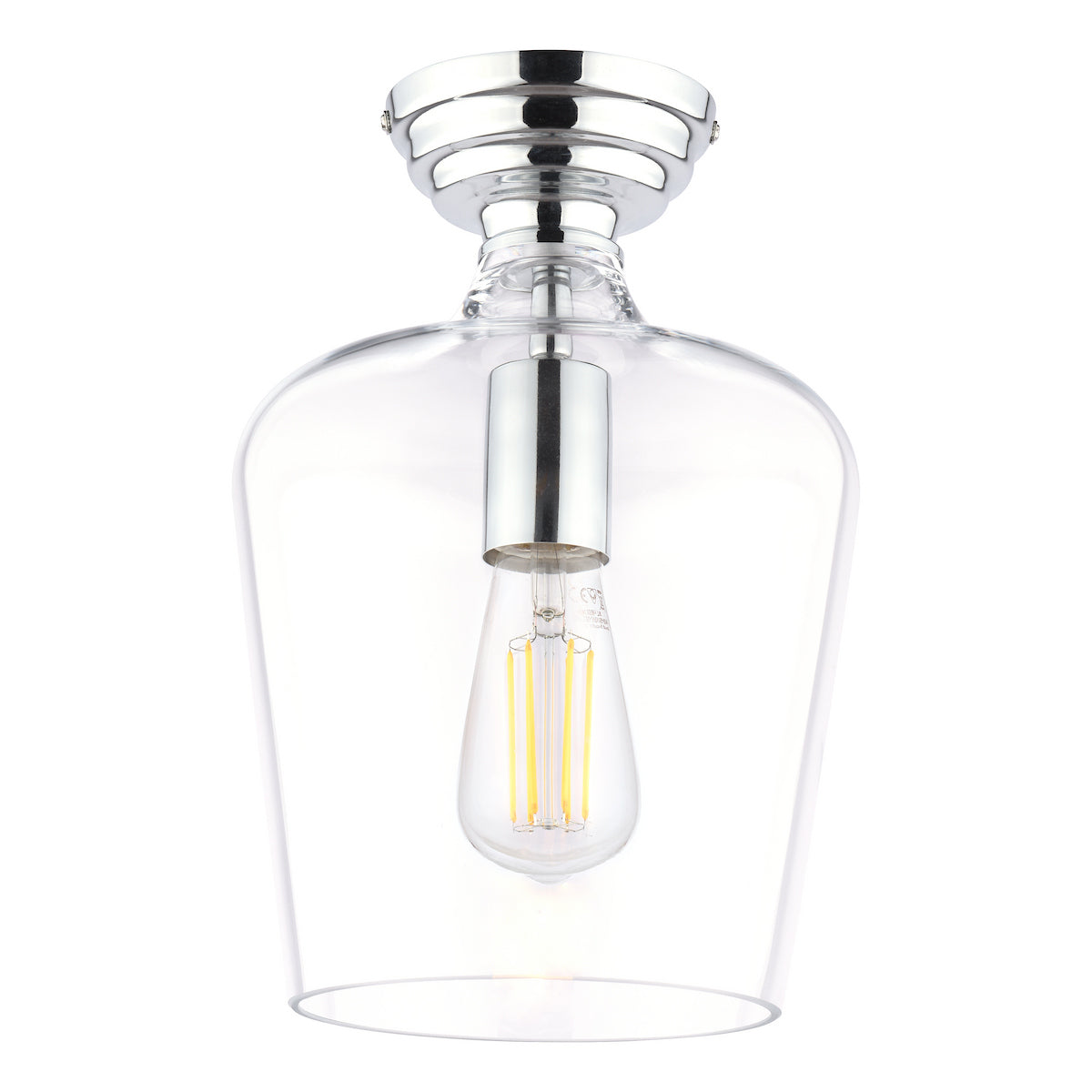 Laura Ashley Ockley Semi-Flush Polished Chrome and Glass