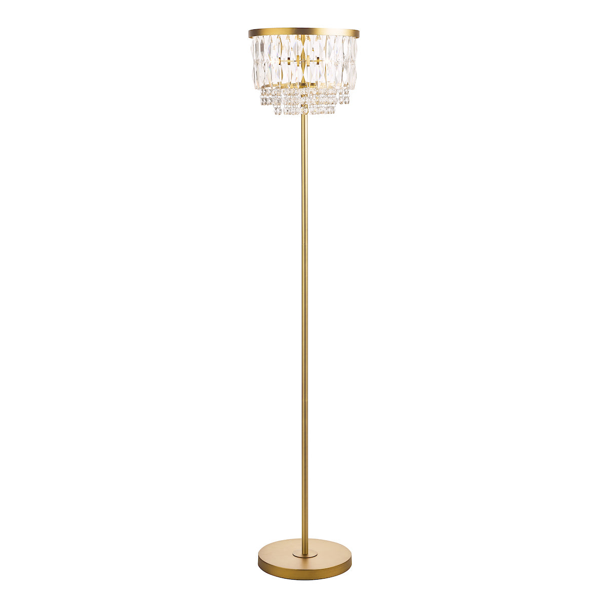 Laura Ashley Rhosill 3 Light Floor Lamp Crystal and Matt Antique Brass