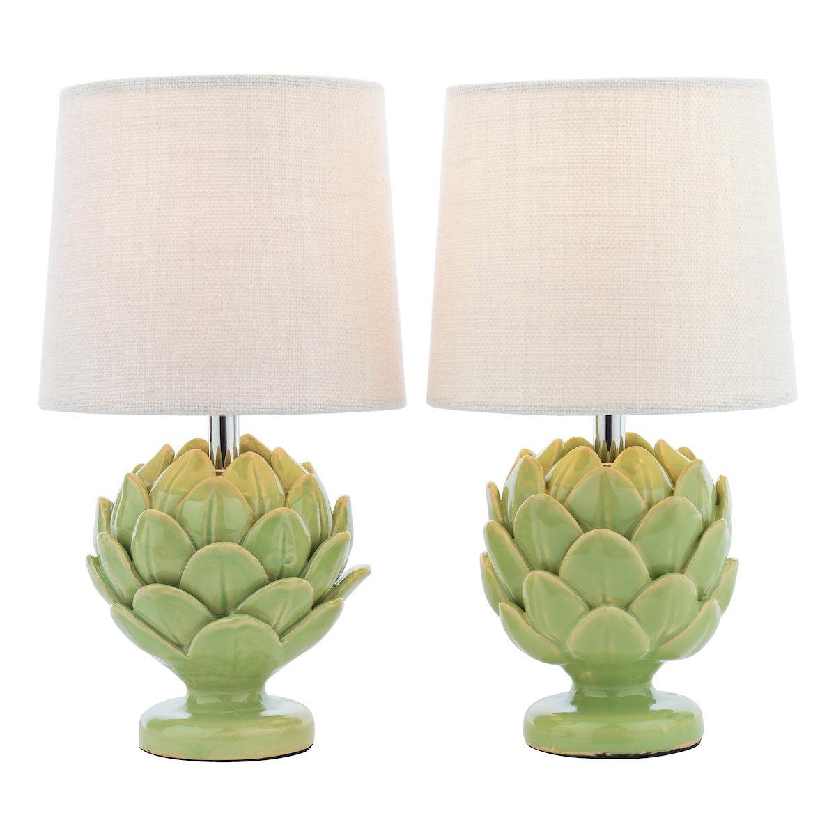 Laura Ashley Artichoke Twin Pack Table Lamp Green With Shade