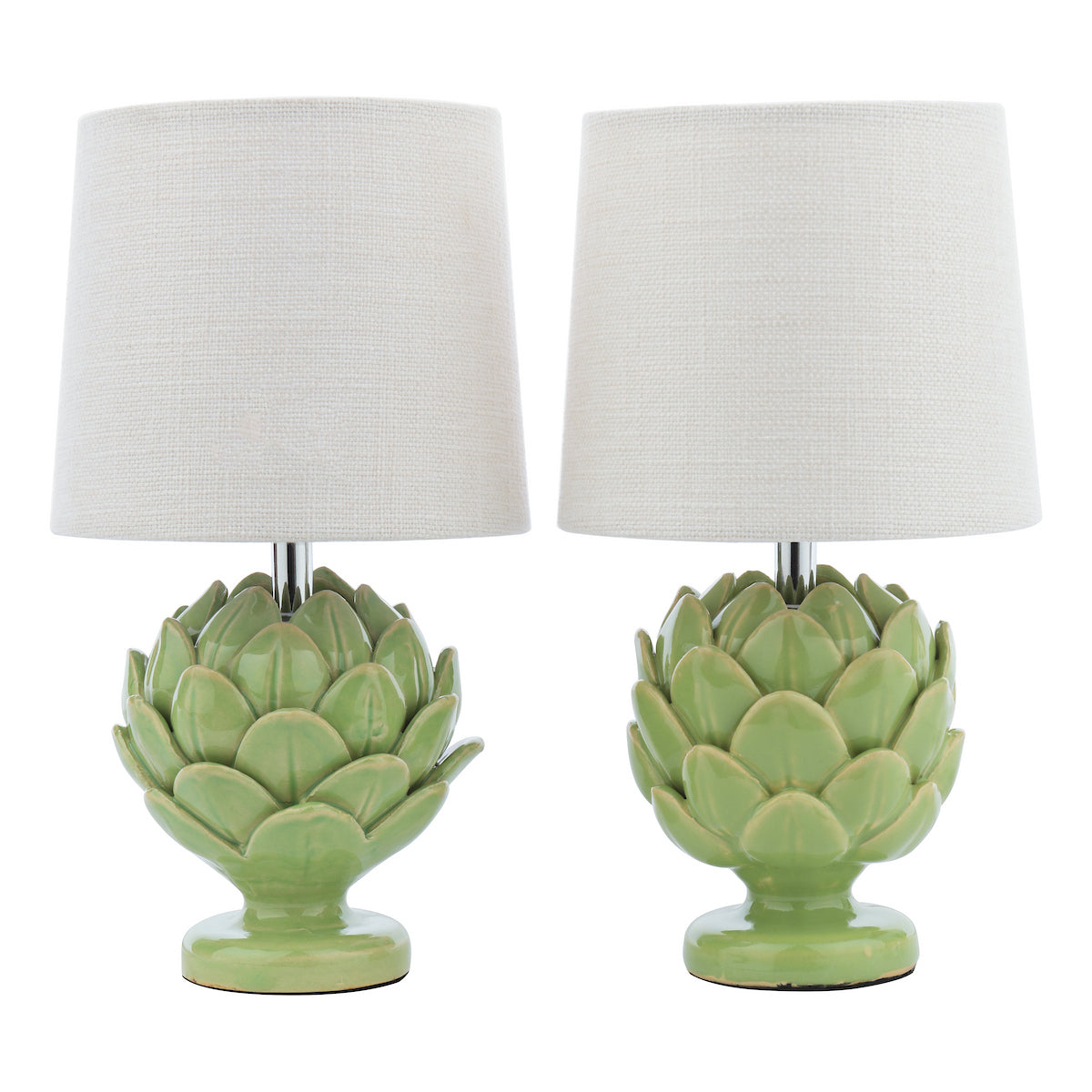 Laura Ashley Artichoke Twin Pack Table Lamp Green With Shade