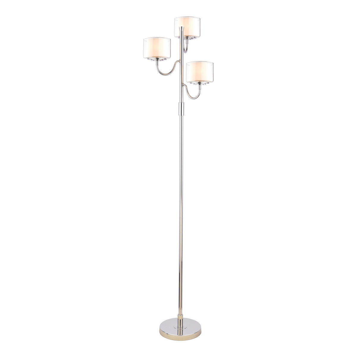 Laura Ashley Southwell 3 Light Floor Lamp Polished Nickel and Opal Glass