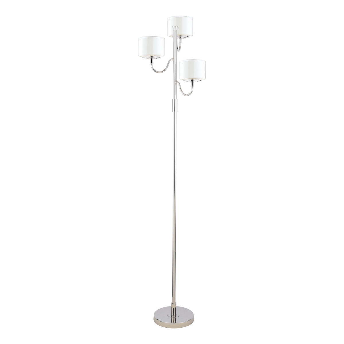 Laura Ashley Southwell 3 Light Floor Lamp Polished Nickel and Opal Glass