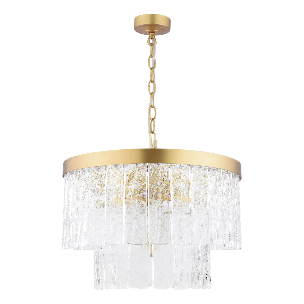 Laura Ashley Durnsford 4 Light Pendant Matt Antique Brass and Glass