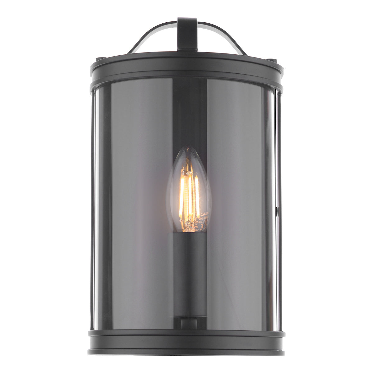 Laura Ashley Harrington Wall Light Matt Black and Glass