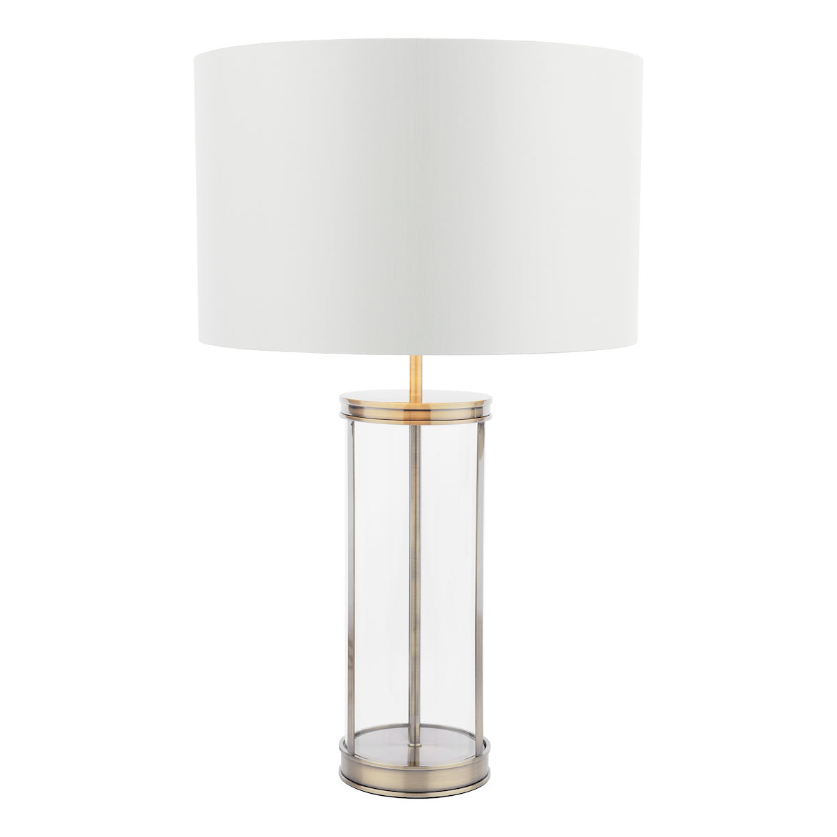 Laura Ashley Harrington Large Table Lamp Antique Brass and Glass With Shade