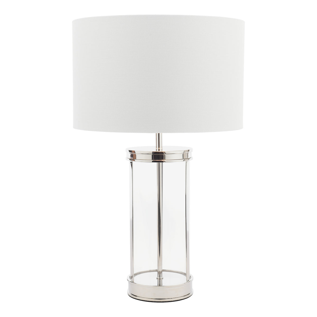 Laura Ashley Harrington Small Table Lamp Polished Nickel and Glass With Shade