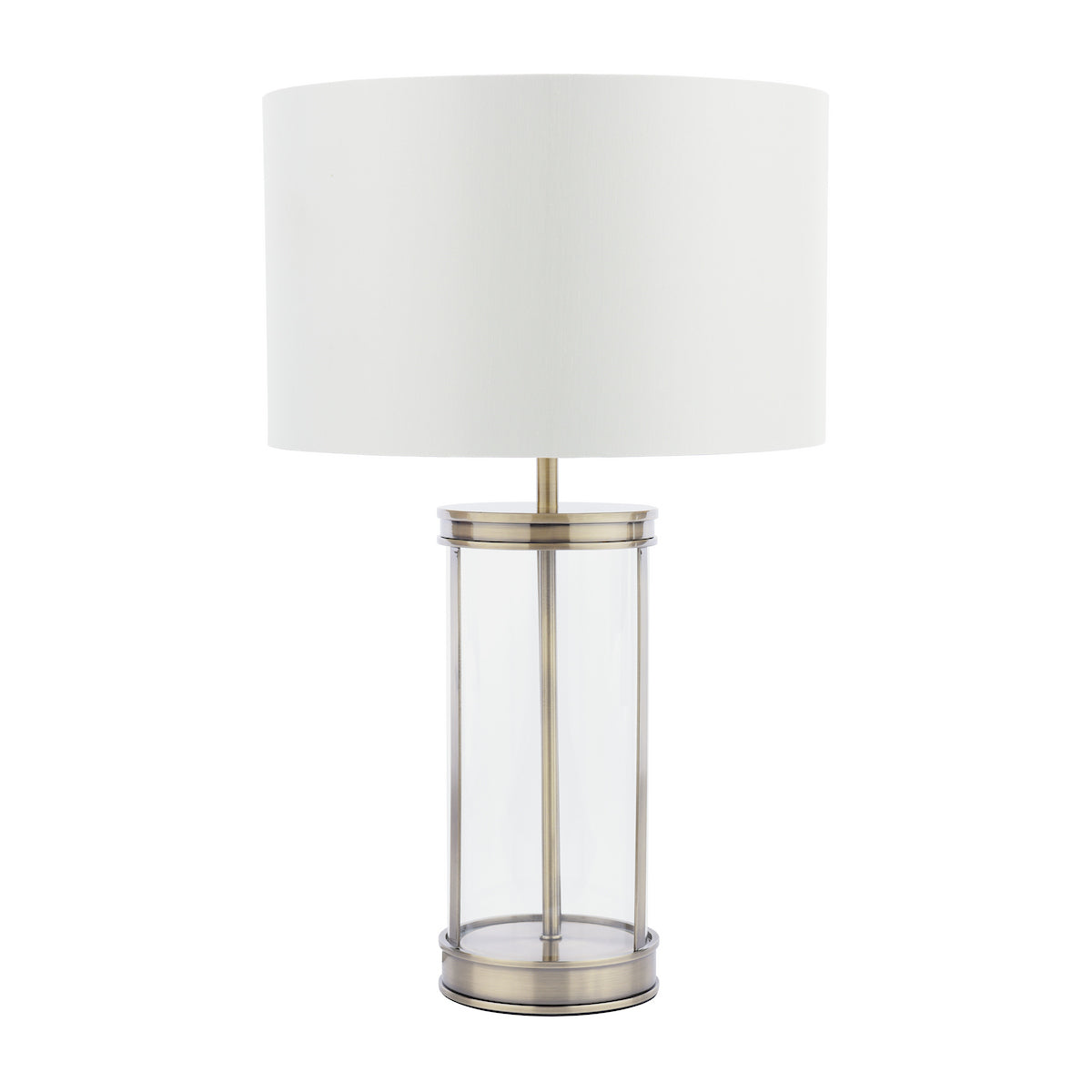 Laura Ashley Harrington Small Table Lamp Antique Brass and Glass With Shade