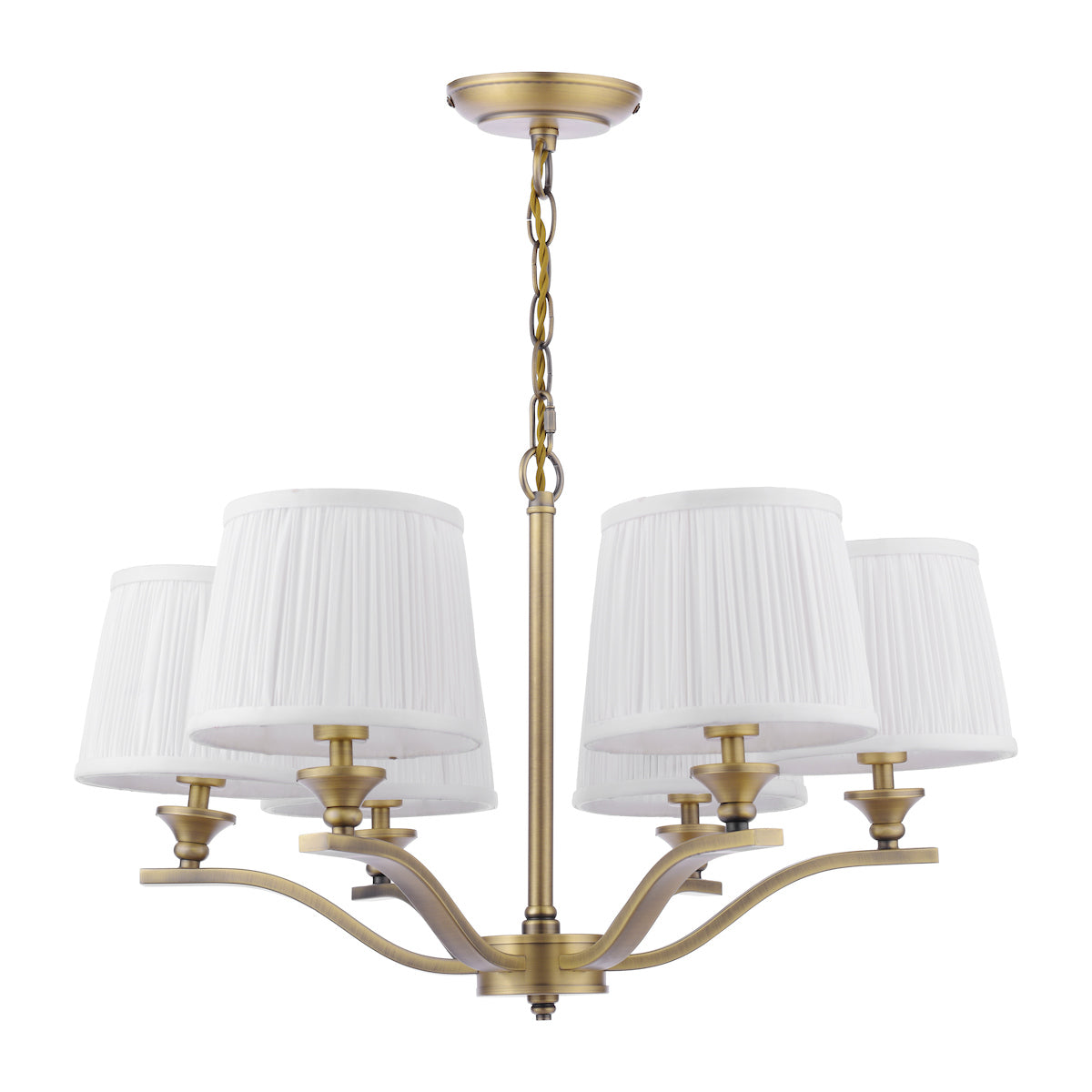 Laura Ashley Hemsley 6 Light Chandelier Matt Antique Brass With Shade