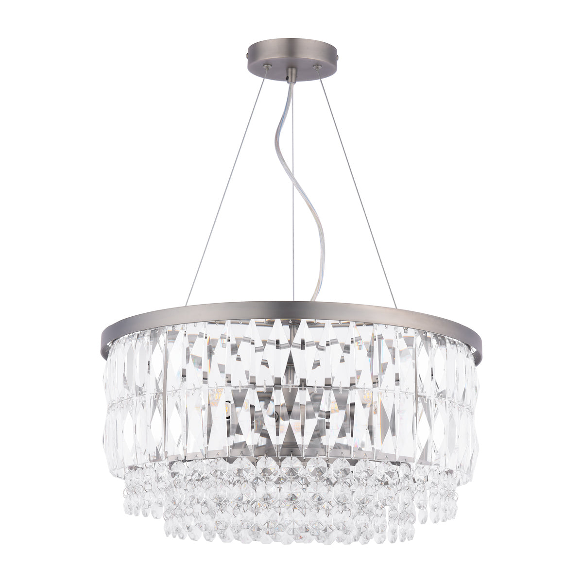 Laura Ashley Rhosill 4 Light Pendant Crystal and Aged Pewter