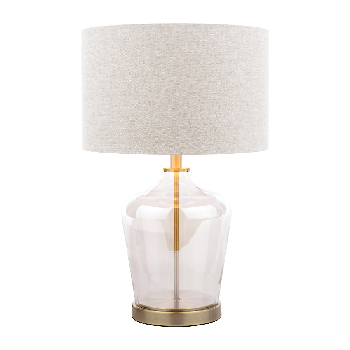 Laura Ashley Ockley Table Lamp Antique Brass and Champagne Glass With Shade