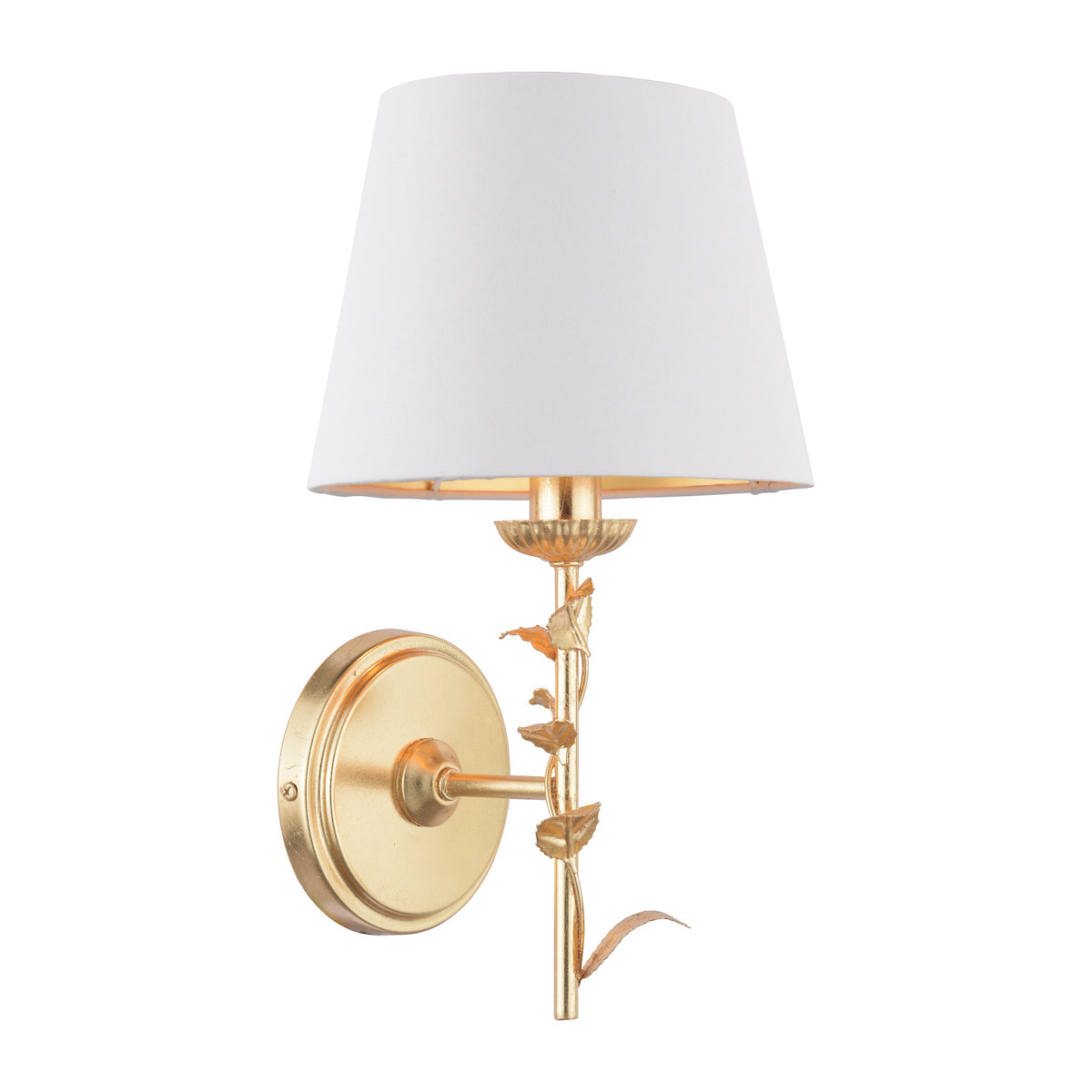 Laura Ashley Halton Wall Light Distressed Gold Leaf With Shade