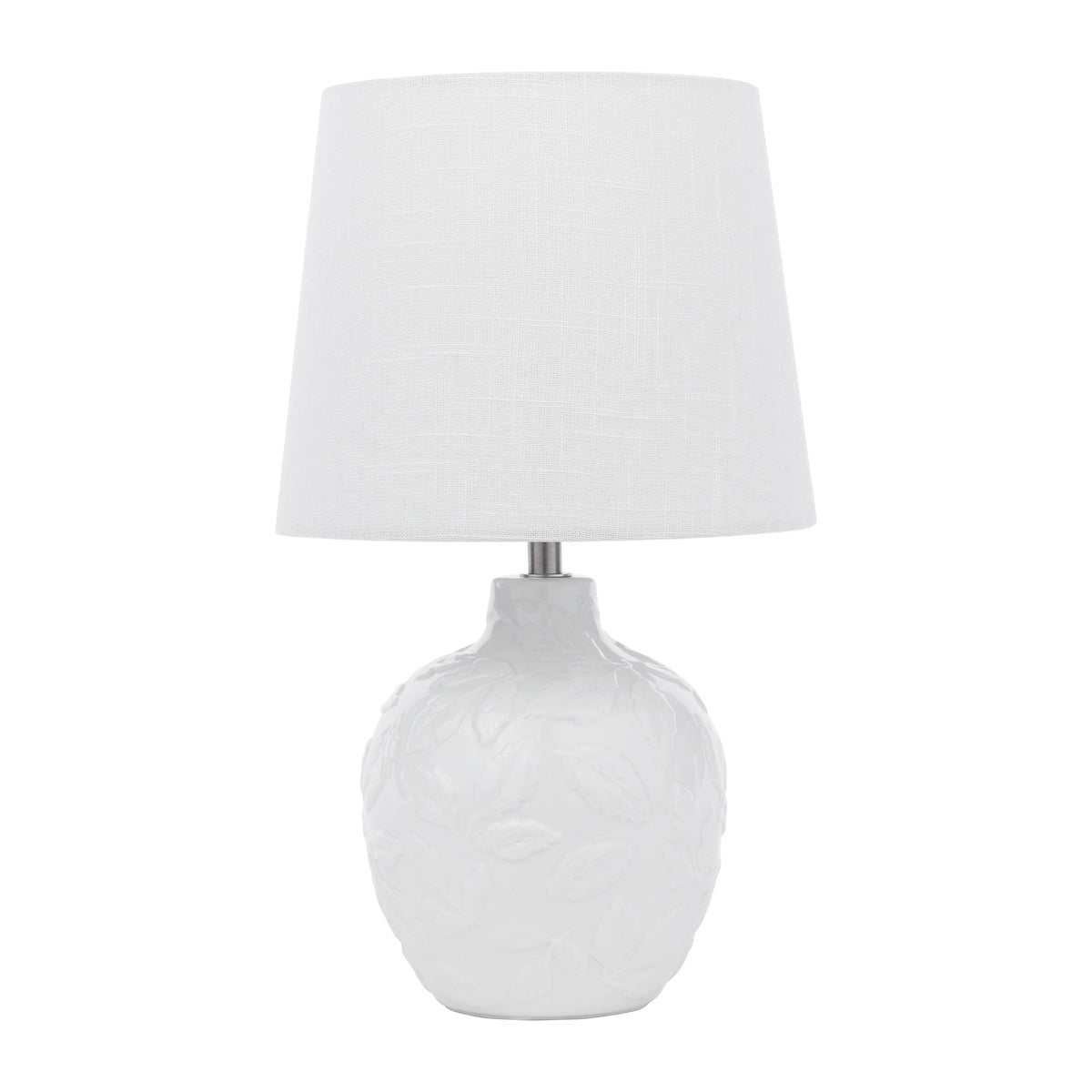 Laura Ashley Redhall Table Lamp White Ceramic and Polished Chrome With Shade
