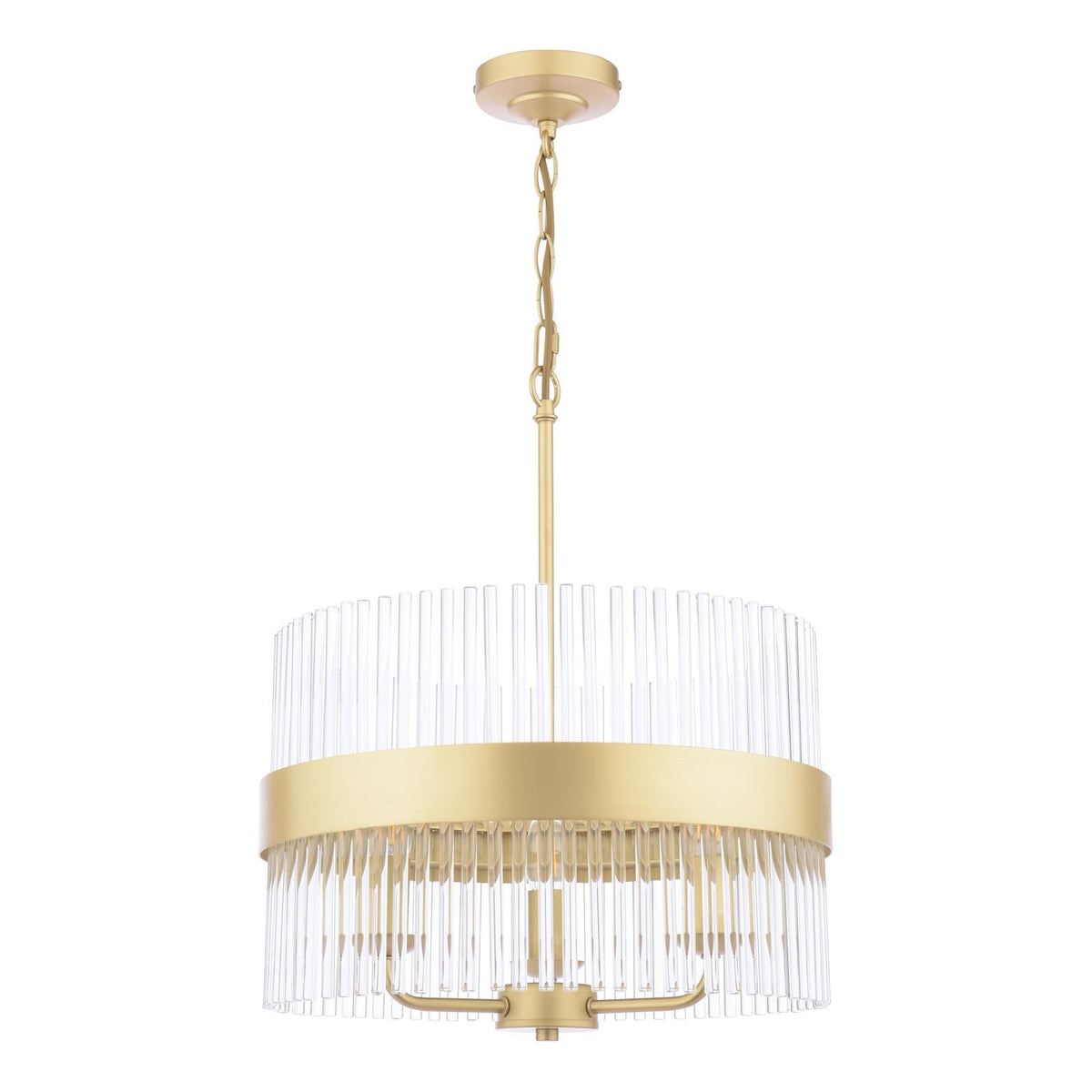 Laura Ashley Alexa 3 Light Pendant Glass and Matt Antique Brass