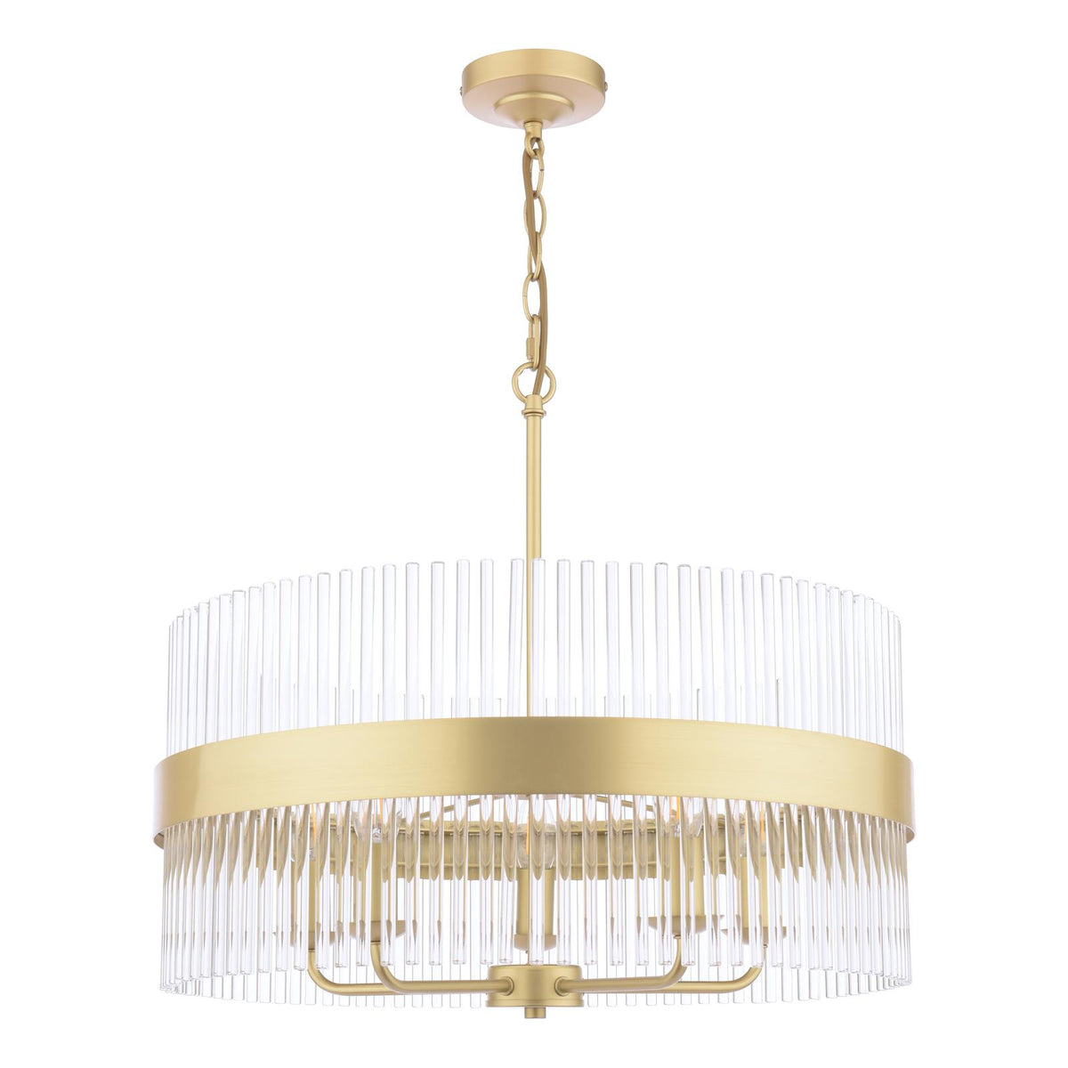 Laura Ashley Alexa 5 Light Pendant Glass and Matt Antique Brass